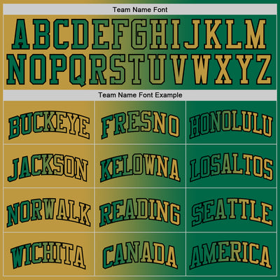 Custom Kelly Green Old Gold-Black Authentic Gradient Fashion Basketball Jersey