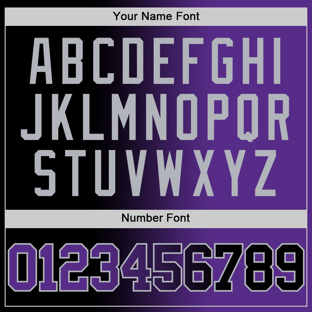 Custom Black Purple-Gray Authentic Gradient Fashion Basketball Jersey