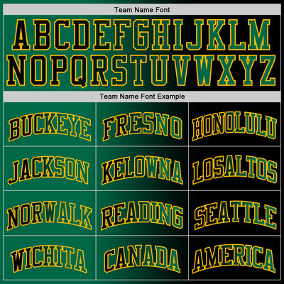 Custom Black Kelly Green-Gold Authentic Gradient Fashion Basketball Jersey