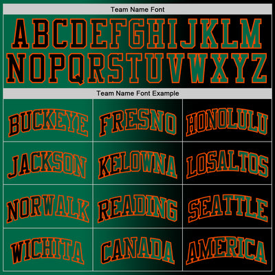 Custom Black Kelly Green-Orange Authentic Gradient Fashion Basketball Jersey