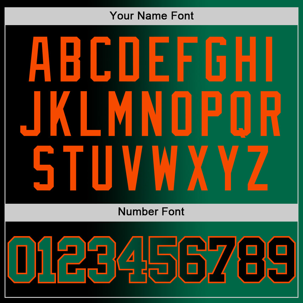 Custom Black Kelly Green-Orange Authentic Gradient Fashion Basketball Jersey