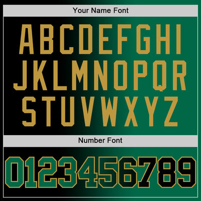 Custom Black Kelly Green-Old Gold Authentic Gradient Fashion Basketball Jersey