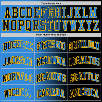Custom Black Powder Blue-Gold Authentic Gradient Fashion Basketball Jersey