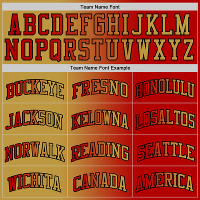Custom Red Old Gold-Black Authentic Gradient Fashion Basketball Jersey