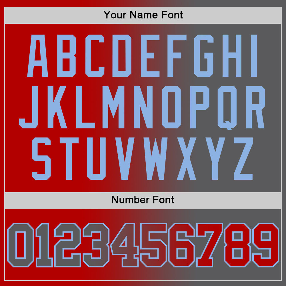 Custom Red Steel Gray-Light Blue Authentic Gradient Fashion Basketball Jersey