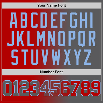 Custom Red Steel Gray-Light Blue Authentic Gradient Fashion Basketball Jersey