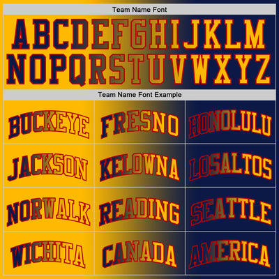 Custom Navy Gold-Red Authentic Gradient Fashion Basketball Jersey