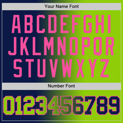 Custom Navy Neon Green-Pink Authentic Gradient Fashion Basketball Jersey