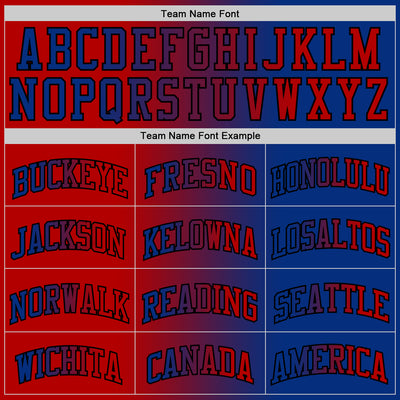 Custom Royal Red-Black Authentic Gradient Fashion Basketball Jersey