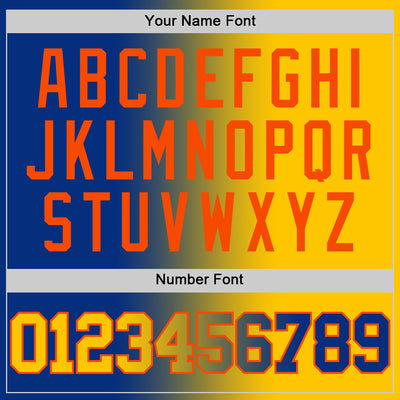 Custom Royal Yellow-Orange Authentic Gradient Fashion Basketball Jersey