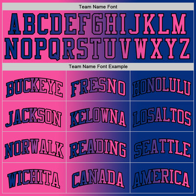 Custom Royal Pink-Black Authentic Gradient Fashion Basketball Jersey