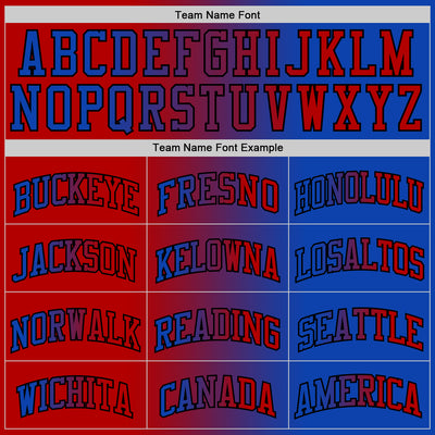 Custom Thunder Blue Red-Black Authentic Gradient Fashion Basketball Jersey