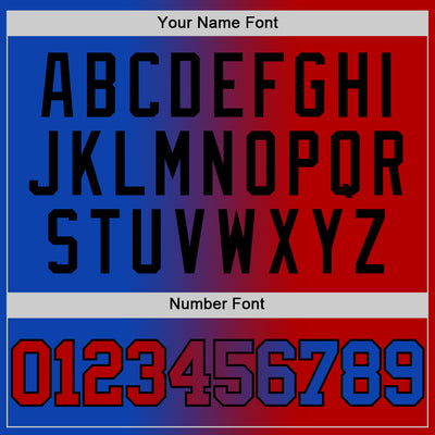 Custom Thunder Blue Red-Black Authentic Gradient Fashion Basketball Jersey