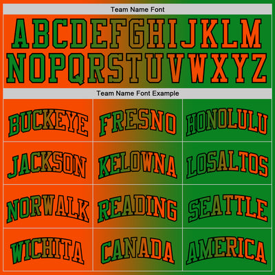 Custom Grass Green Orange-Black Authentic Gradient Fashion Basketball Jersey