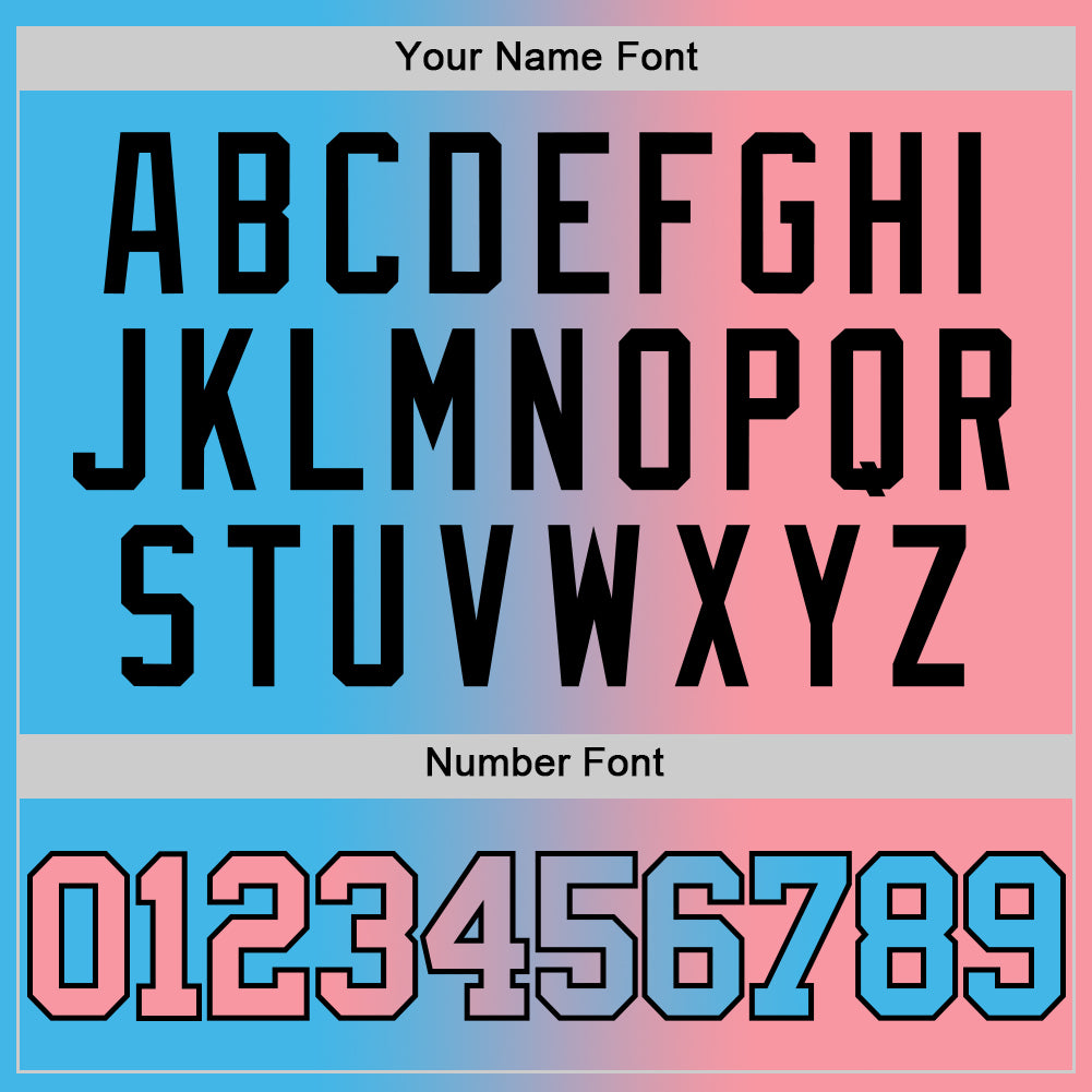 Custom Sky Blue Medium Pink-Black Authentic Gradient Fashion Basketball Jersey