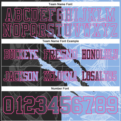 Custom Black Light Blue-Pink Authentic Gradient Fashion Scratch Football Jersey