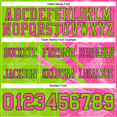 Custom Neon Green Pink-Black Authentic Gradient Fashion Scratch Football Jersey