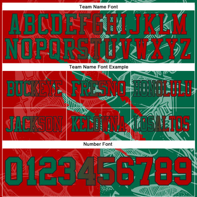 Custom Red Kelly Green-Black Authentic Gradient Fashion Scratch Football Jersey