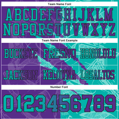Custom Purple Aqua-Black Authentic Gradient Fashion Scratch Football Jersey