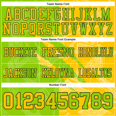 Custom Neon Green Yellow-Black Authentic Gradient Fashion Scratch Football Jersey