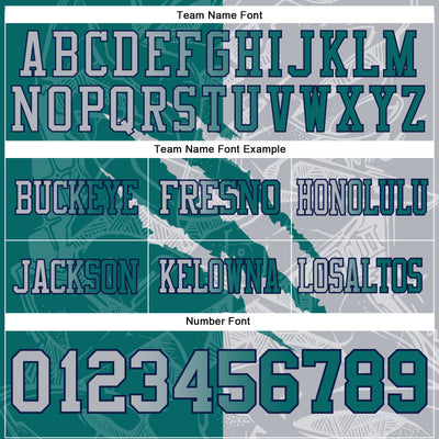 Custom Teal Gray-Navy Authentic Gradient Fashion Scratch Football Jersey