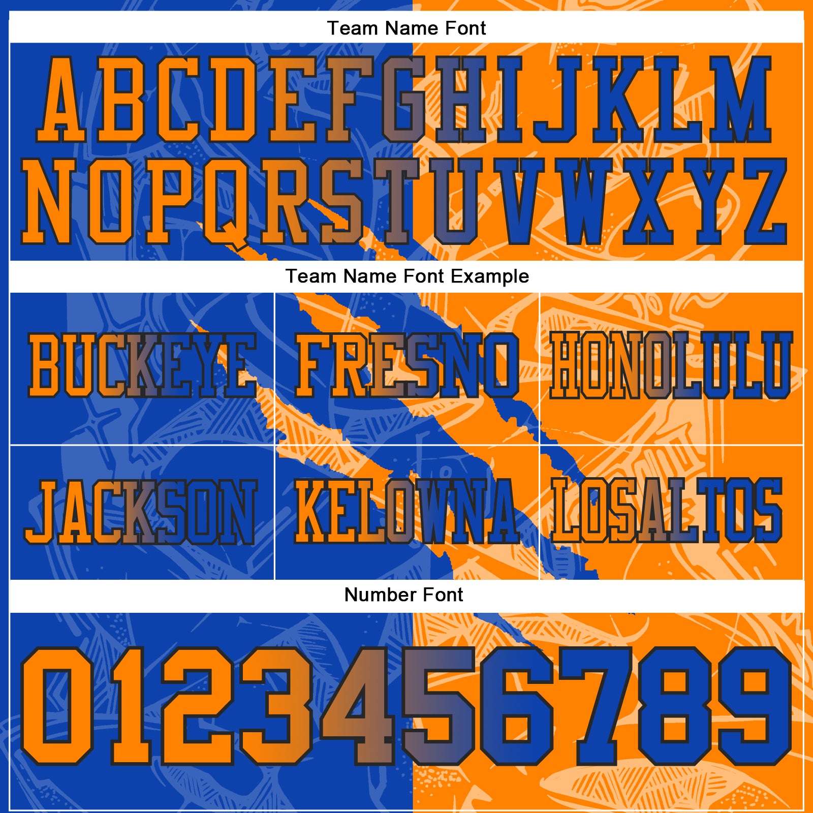 Custom Thunder Blue Bay Orange-Black Authentic Gradient Fashion Scratch Football Jersey