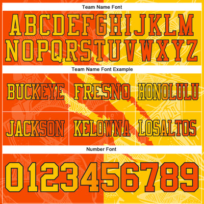 Custom Orange Yellow-Black Authentic Gradient Fashion Scratch Football Jersey