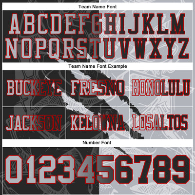 Custom Black Gray-Red Authentic Gradient Fashion Scratch Football Jersey