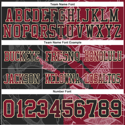 Custom Black Crimson-Cream Authentic Gradient Fashion Scratch Football Jersey