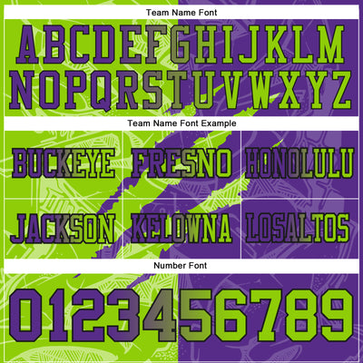 Custom Purple Neon Green-Black Authentic Gradient Fashion Scratch Football Jersey