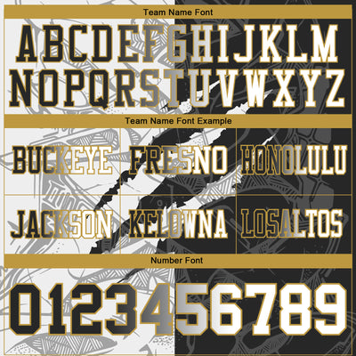 Custom Black White-Old Gold Authentic Gradient Fashion Scratch Football Jersey