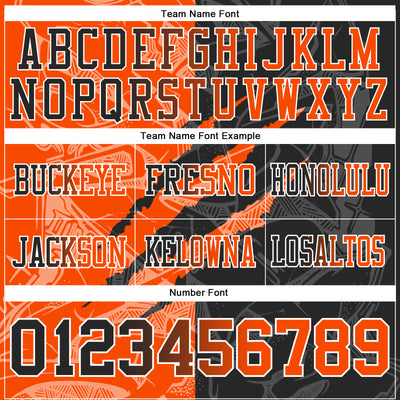 Custom Black Orange-White Authentic Gradient Fashion Scratch Football Jersey