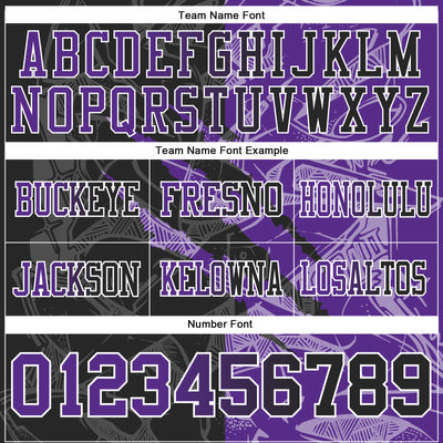 Custom Black Purple-White Authentic Gradient Fashion Scratch Football Jersey