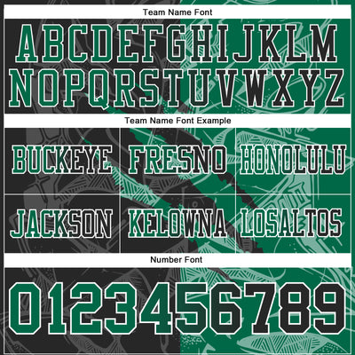 Custom Black Kelly Green-White Authentic Gradient Fashion Scratch Football Jersey