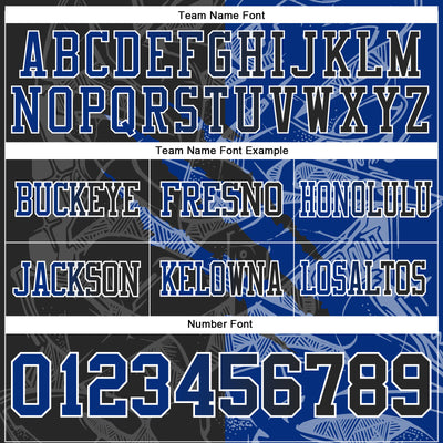 Custom Black Royal-White Authentic Gradient Fashion Scratch Football Jersey