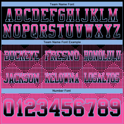 Custom Black Pink-Light Blue Authentic Gradient Square Shape Flag Football Jersey