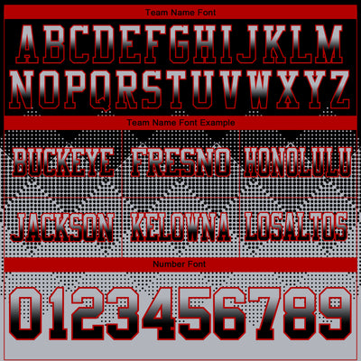 Custom Black Gray-Red Authentic Gradient Square Shape Flag Football Jersey