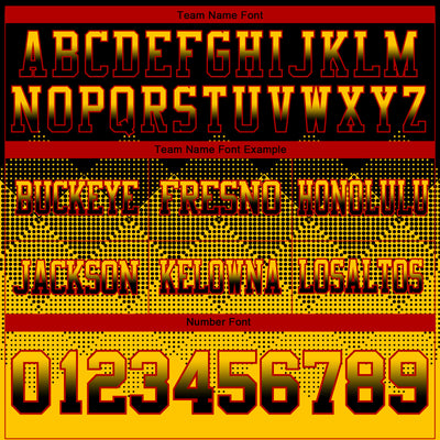 Custom Black Yellow-Red Authentic Gradient Square Shape Flag Football Jersey