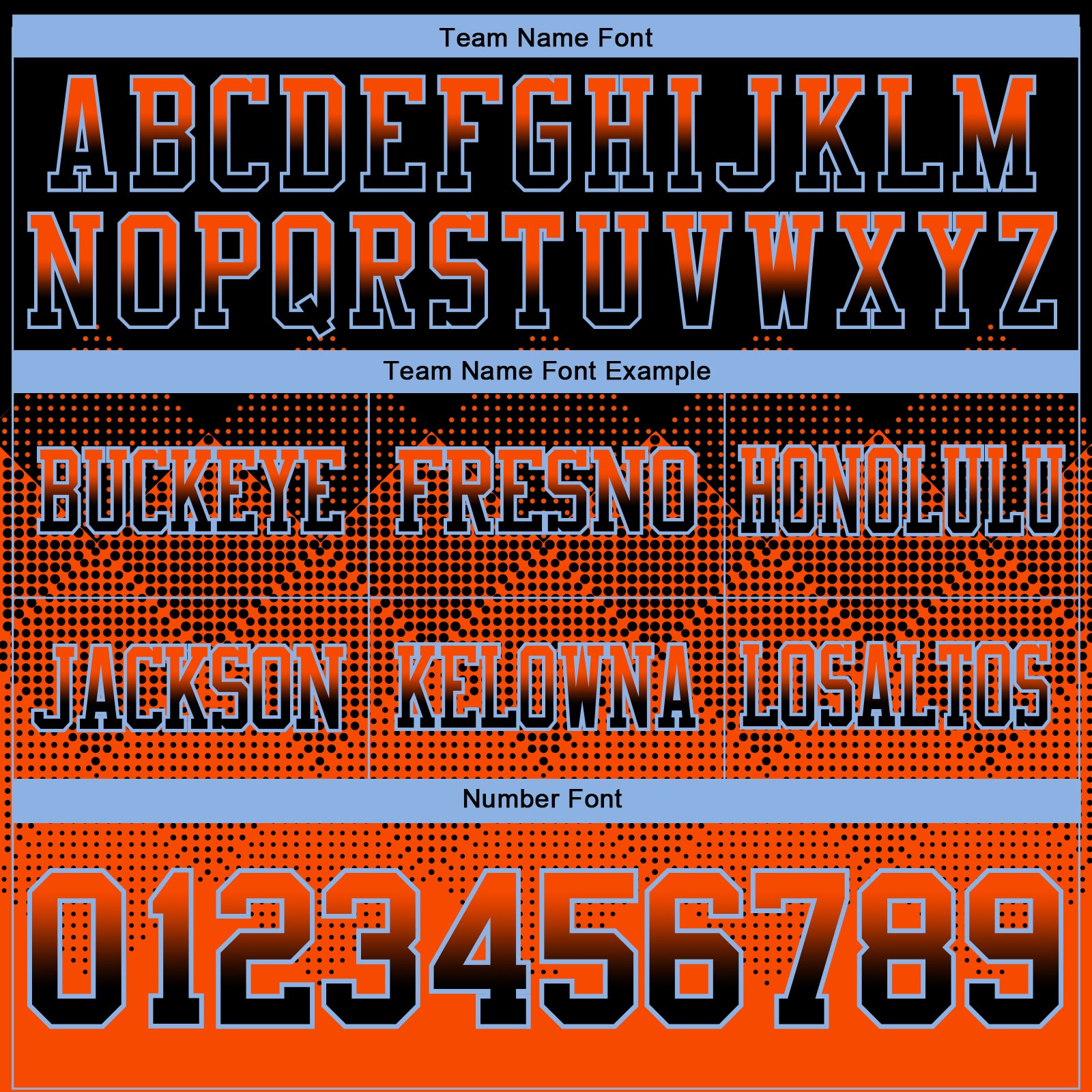 Custom Black Orange-Light Blue Authentic Gradient Square Shape Flag Football Jersey