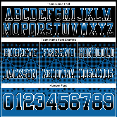 Custom Black Blue-White Authentic Gradient Square Shape Flag Football Jersey
