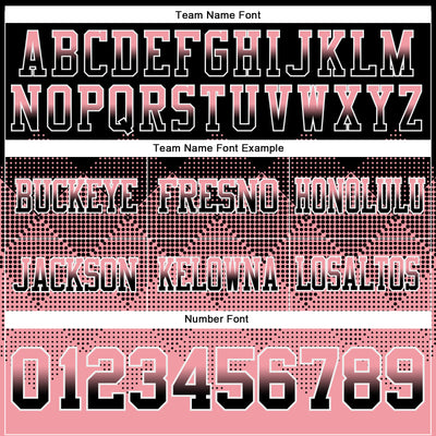 Custom Black Medium Pink-White Authentic Gradient Square Shape Flag Football Jersey