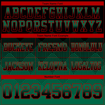 Custom Black Kelly Green-Red Authentic Gradient Square Shape Flag Football Jersey