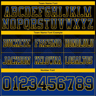 Custom Black Royal-Yellow Authentic Gradient Square Shape Flag Football Jersey