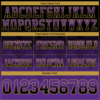 Custom Black Purple-Old Gold Authentic Gradient Square Shape Flag Football Jersey