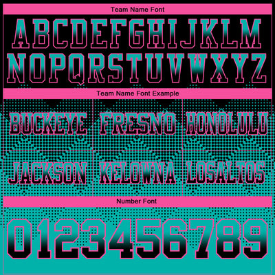 Custom Black Aqua-Pink Authentic Gradient Square Shape Flag Football Jersey