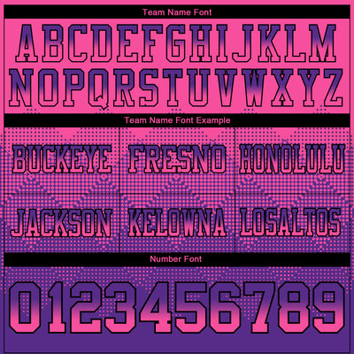 Custom Pink Purple-Black Authentic Gradient Square Shape Flag Football Jersey