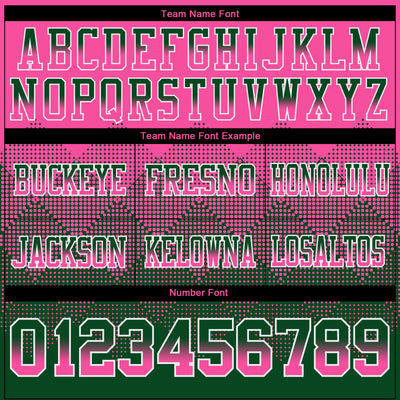 Custom Pink Green-White Authentic Gradient Square Shape Flag Football Jersey