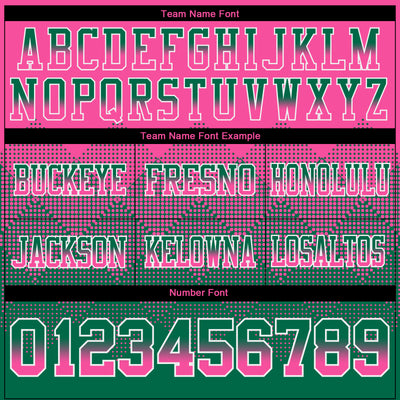 Custom Pink Kelly Green-White Authentic Gradient Square Shape Flag Football Jersey