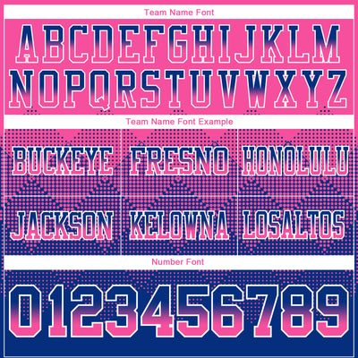 Custom Pink Royal-White Authentic Gradient Square Shape Flag Football Jersey