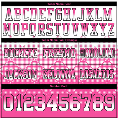 Custom White Pink-Black Authentic Gradient Square Shape Flag Football Jersey